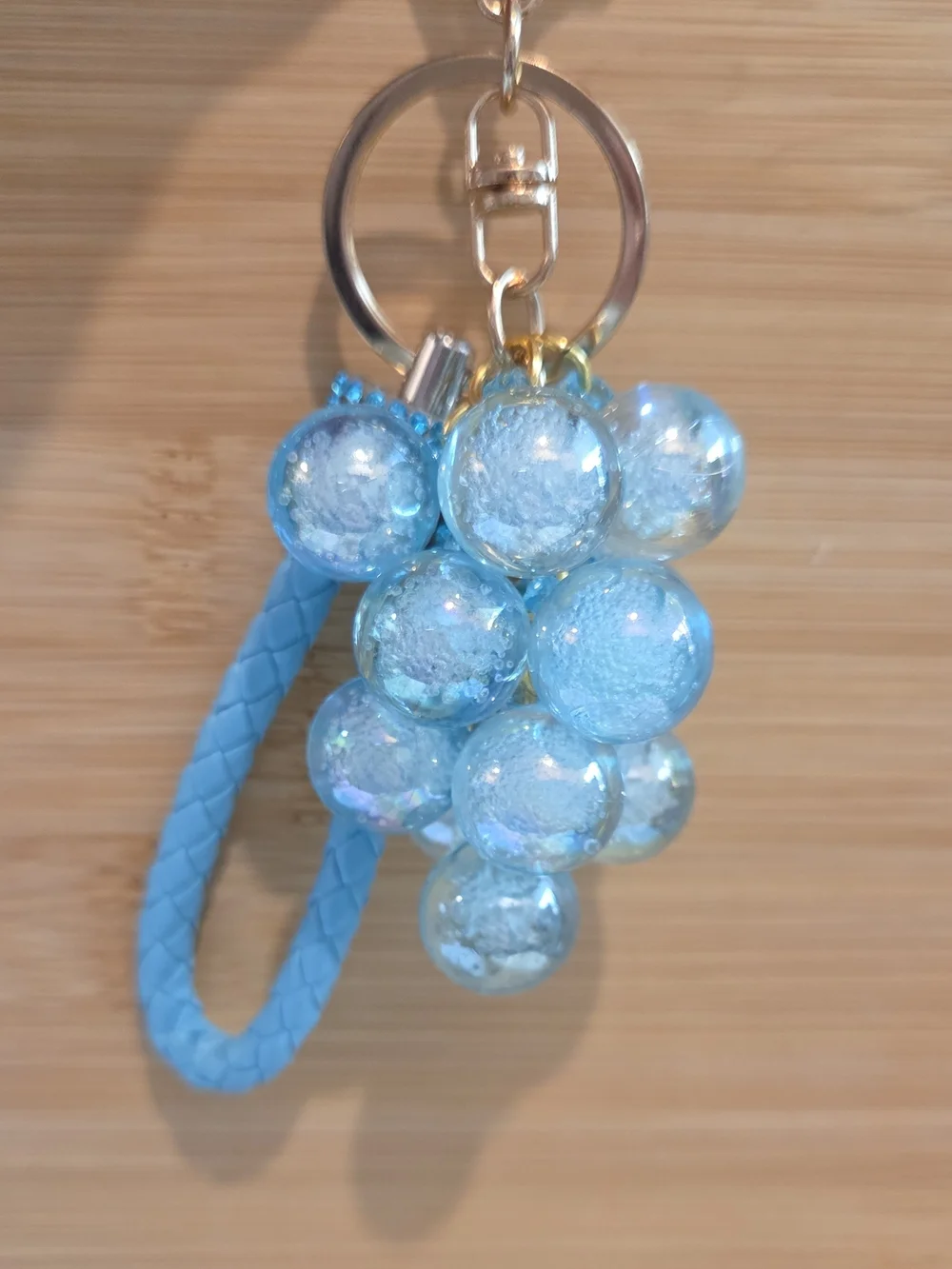 ✨ NEW Iridescent Blue Bubble Grape Keychain Purse Charm ✨